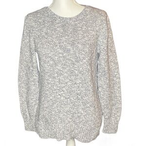 L.L. Bean Women's Marled Gray Scoop Neck Sweater